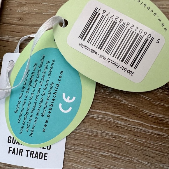 Pebble Handmade 100% cotton Knit Watermelon Rattle - Picture 2 of 5